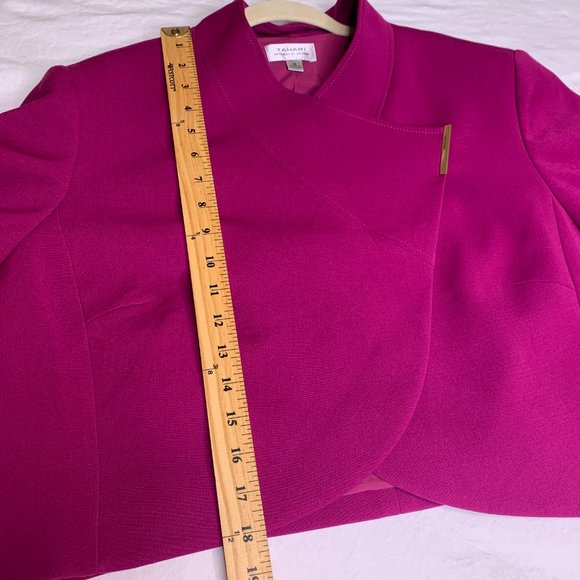 Tahari Arthur S. Levine Womens 2 Pc Magenta Suit Dress Size 18 - Picture 12 of 16